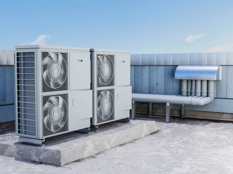 Outdoor AC condenser units serviced by Freshwind AC Service across Greater Noida